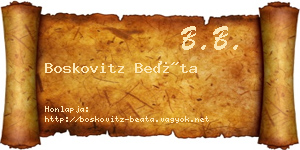 Boskovitz Beáta névjegykártya